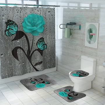 Luxury Narcissus Shower Curtain Set for Elegant Bathrooms | HousKitch