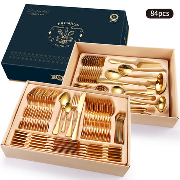 Elegant Stainless Steel Tableware Gift Box Set for Sophisticated Dining - HousKitch