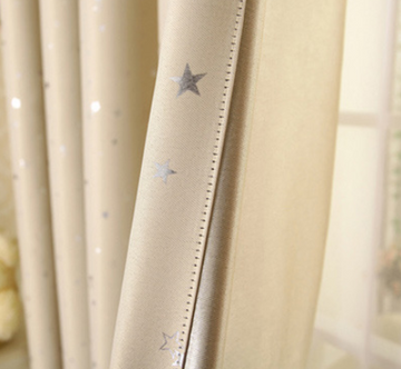 Elegant Star Print Perforated Finished Curtain for Stylish Home Décor