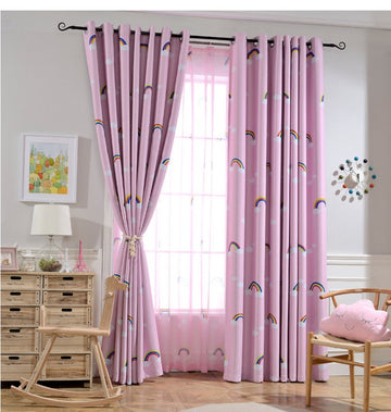 Vibrant Rainbow Blackout Curtains for Children's Bedroom Decor - Customizable Sizes Available