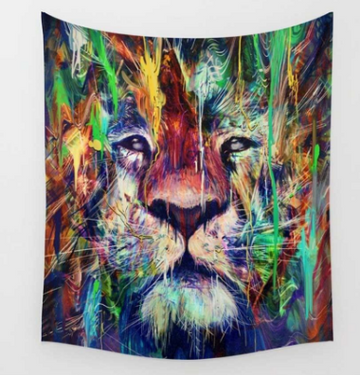 Bohemian Beach Lion Tapestry | Unique Wall Hanging for Home Decor | HousKitch