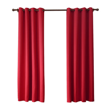 Red Oxford Cloth Curtains for Bedroom - HousKitch