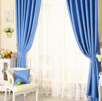 Elegant Star Print Perforated Finished Curtain for Stylish Home Décor