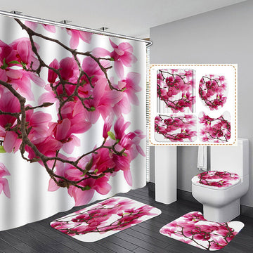 Premium Floral Printing Series Polyester Shower Curtain for Stylish Home Decor - HousKitch