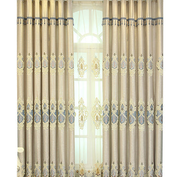 Crown European Embroidery Cloth Mesh Curtains for High Sunshade | HousKitch