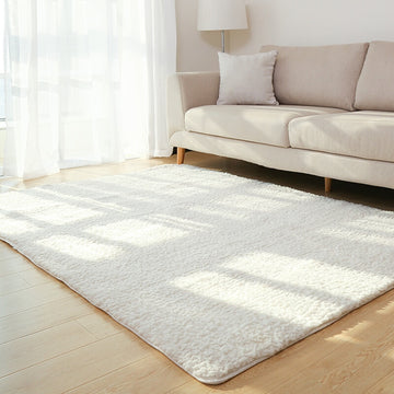 Luxurious White Plush Carpet for Living Room & Bedroom - HousKItch