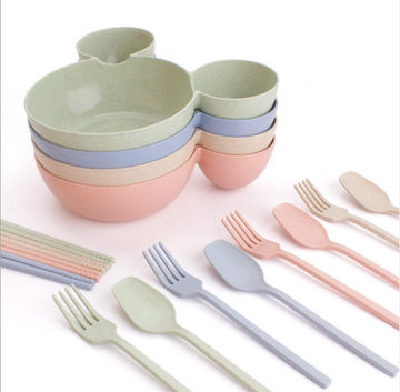 Eco-Friendly Wheat Straw Children's Dinnerware Set | HousKitch