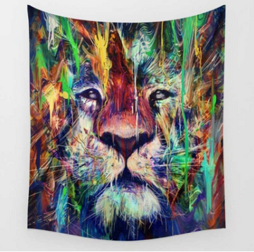 Bohemian Beach Lion Tapestry | Unique Wall Hanging for Home Decor | HousKitch