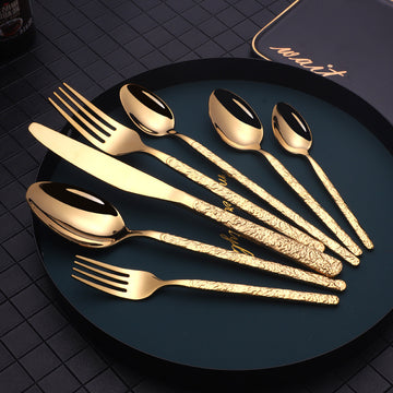 Elevate Your Dining Experience with Embossed Textured Handle Steak Cutlery | HousKitch