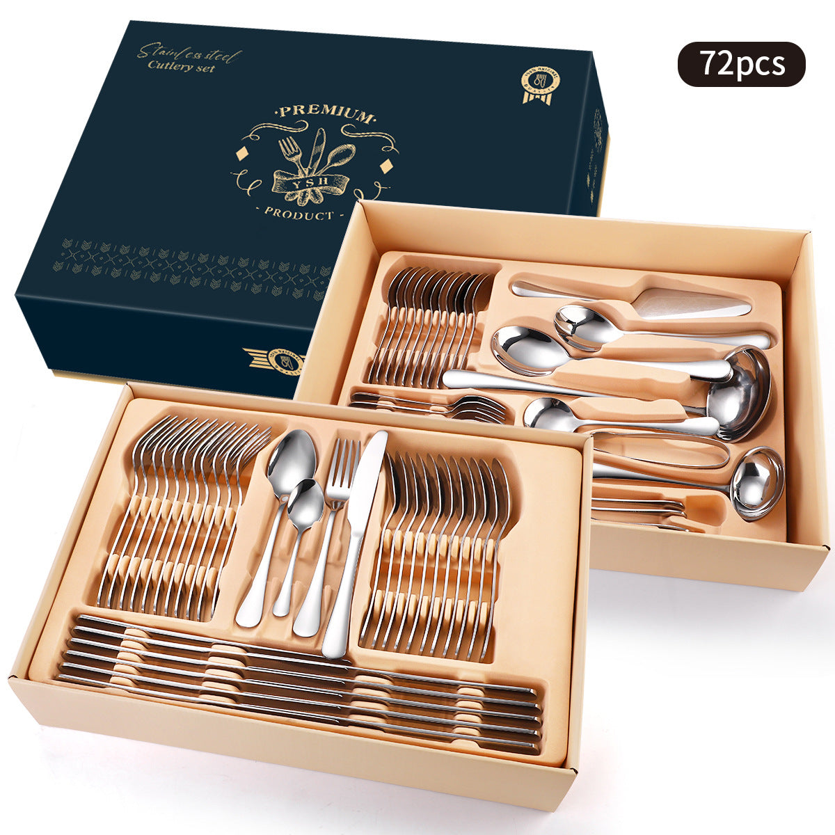 Elegant Stainless Steel Tableware Gift Box Set for Sophisticated Dining - HousKitch