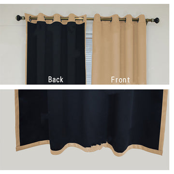 Modern and Simple Full Blackout Curtain with Black Lining | HousKitch