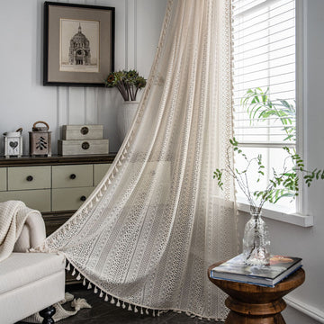 Elegant Translucent Crochet Curtain - American Country Style | HousKItch