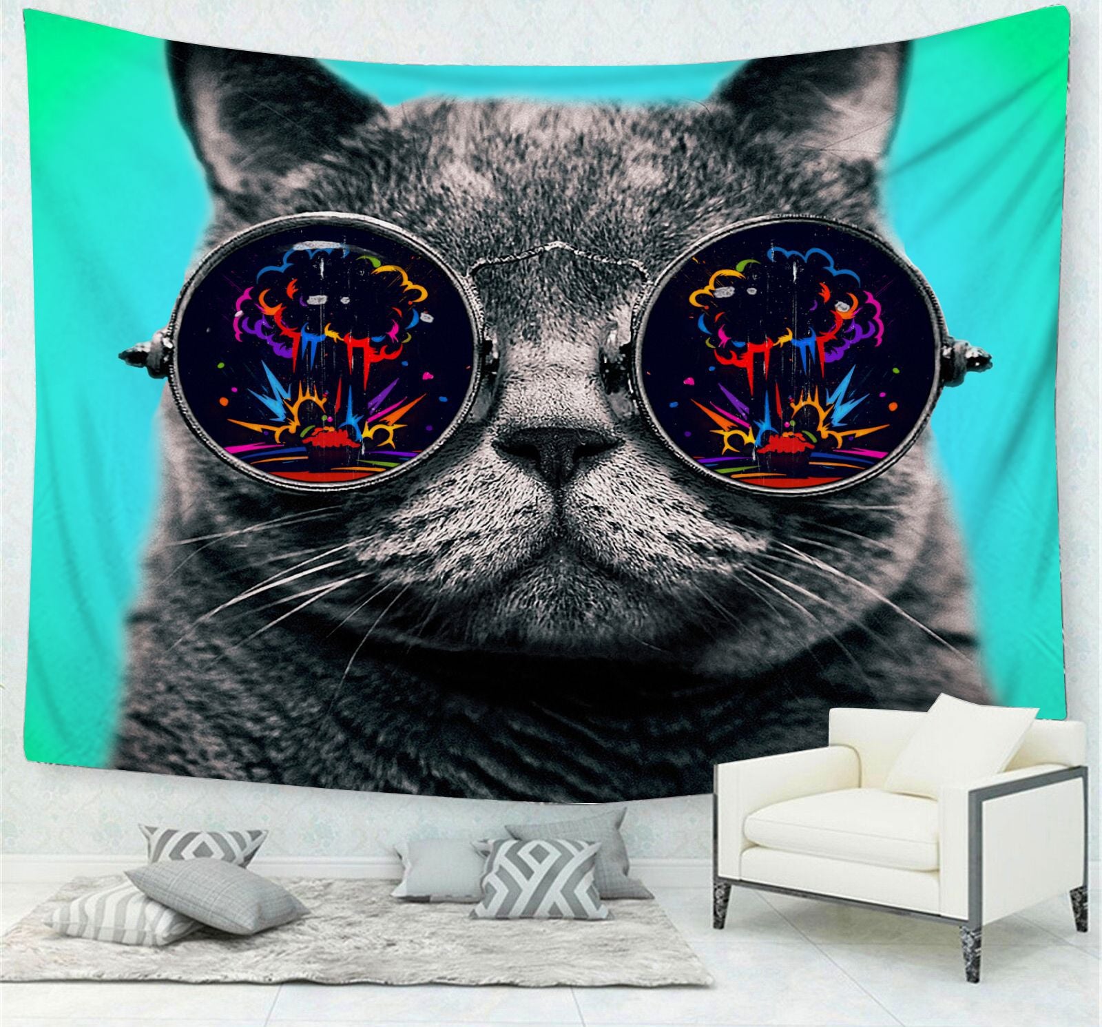 Cute Cat Tapestry | Premium Living Room Decoration | HousKitch