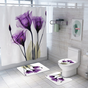 Luxury Narcissus Shower Curtain Set for Elegant Bathrooms | HousKitch