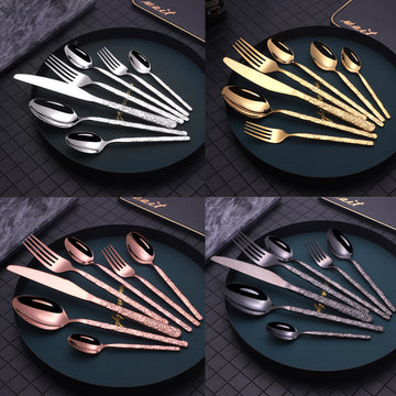 Elevate Your Dining Experience with Embossed Textured Handle Steak Cutlery | HousKitch